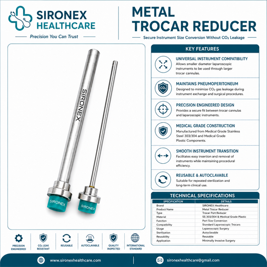 Sironex Laparoscopic Trocar Reducer 10mm to 5mm Reusable Surgical Instrument