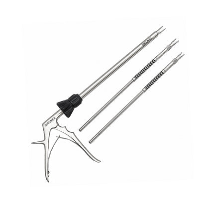 Sironex laparoscopic clip applicator 3 in 1 long jaw reusable surgical instrument compatible with LT200 LT300 and LT400 clips. Stainless steel autoclavable medical device designed for precise ligating clip application and secure vessel ligation during minimally invasive laparoscopic procedures.