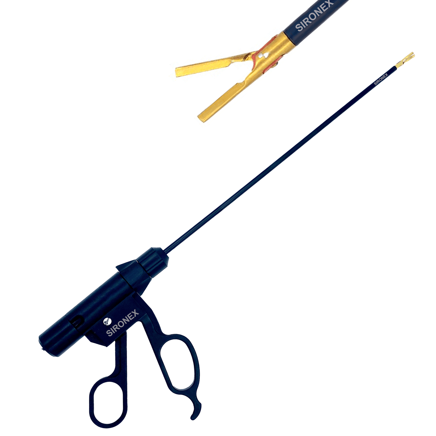 surgical tool with gold straight jaw for precise procedures
reusable device for minimally invasive operations
stainless steel laparoscopic instrument with ergonomic grip
high accuracy bipolar energy device for surgery
autoclavable tool for operating room applications
advanced equipment for coagulation and dissection
professional laparoscopic instrument with straight profile
precision medical device for controlled tissue handling
