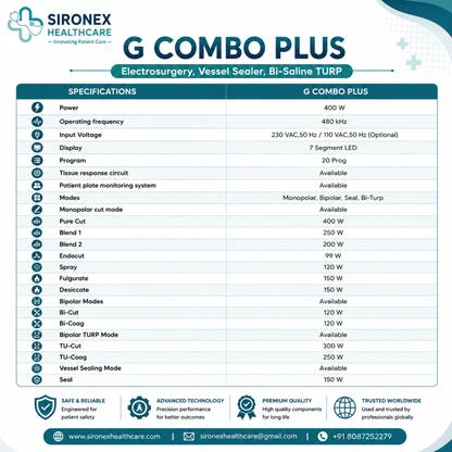 G-Combo Plus 400W Electrosurgery & Vessel Sealer Unit
