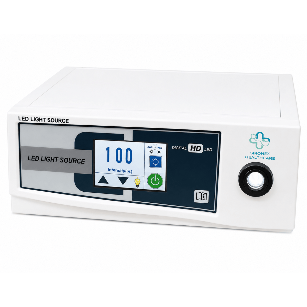 Main Product Image
SIRONEX HD-LED 180W Medical Endoscopy Light Source
Front Product Image
SIRONEX HD-LED Light Source with Touchscreen Intensity Control
Control Panel
SIRONEX HD-LED Medical Light Source Capacitive Touchscreen Control Panel
Technical Specification Image
SIRONEX HD-LED Light Source Technical Specifications
LED Detail
SIRONEX High Power 120W LED Chip Medical Light Source
Laparoscopy Application Image
SIRONEX HD-LED Light Source for Laparoscopic Endoscopy
Rear / Connection Image
SIRONEX HD-LED 