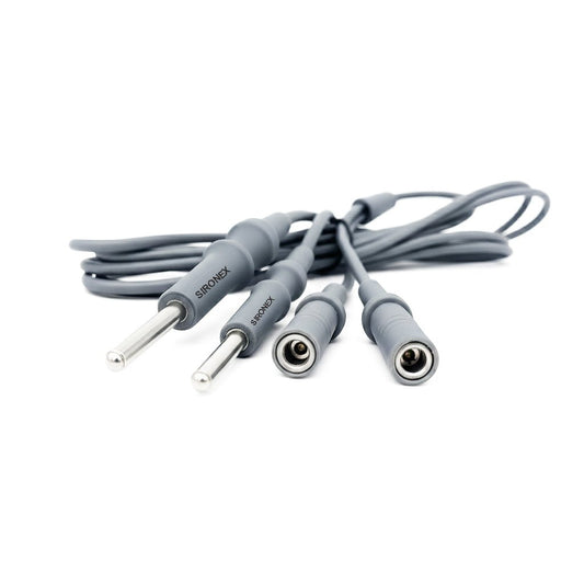 “High-quality 3 meter Sironex Laparoscopic Bi-Clamp Cable Cord designed for energy transmission in minimally invasive surgeries. Durable, reusable, autoclavable cable compatible with standard Bi-Clamp forceps.