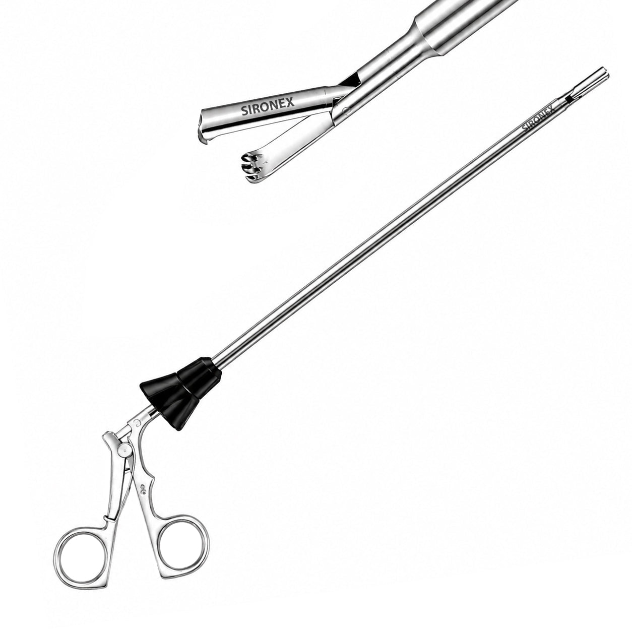 Sironex laparoscopic claw toothed forceps rotatable 5mm reusable surgical instrument designed for secure tissue grasping, specimen retrieval, and precise manipulation during minimally invasive laparoscopic procedures. Stainless steel autoclavable medical device with 360-degree rotation and toothed claw jaw for surgeons, hospitals, medical colleges, and surgical training applications.