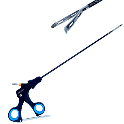 Sironex laparoscopic Croci Olmi grasper 5mm reusable surgical instrument designed for precise tissue grasping, controlled manipulation, and smooth handling during minimally invasive laparoscopic procedures. Stainless steel autoclavable medical device with ergonomic handle and Croci Olmi jaw design for surgeons, hospitals, medical students, and surgical training applications.