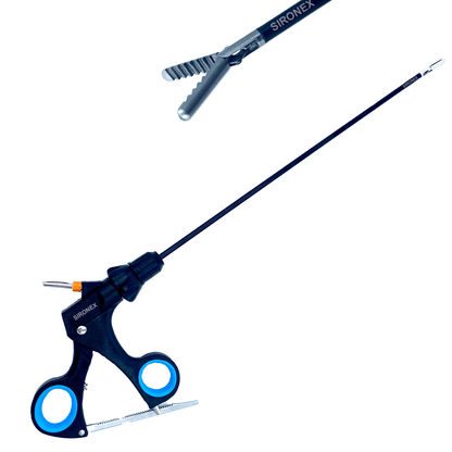 stainless steel grasper with ergonomic surgical handle
professional medical instrument for controlled tissue manipulation
autoclavable laparoscopic forceps for operating room use
advanced surgical grasper with secure jaw design
high precision laparoscopic tool for surgeons
minimally invasive surgery instrument with strong grip control
premium alligator forceps for clinical applications