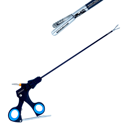 Sironex laparoscopic Endo Clinch grasper forceps 5mm reusable surgical instrument designed for precise tissue grasping and controlled manipulation during minimally invasive laparoscopic procedures. Stainless steel autoclavable medical device with ergonomic handle and secure Endo Clinch jaw for surgeons, hospitals, medical students, and surgical training applications.