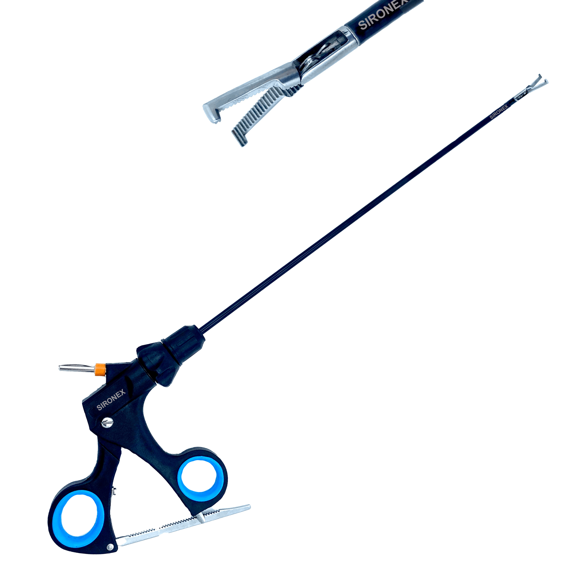 stainless steel forceps for minimally invasive procedures
angled surgical device for controlled dissection work
autoclavable medical instrument for operating room use
professional laparoscopic equipment for surgeons
advanced grasper for difficult access areas
precision surgical tool with ergonomic handling
medical forceps for secure tissue manipulation