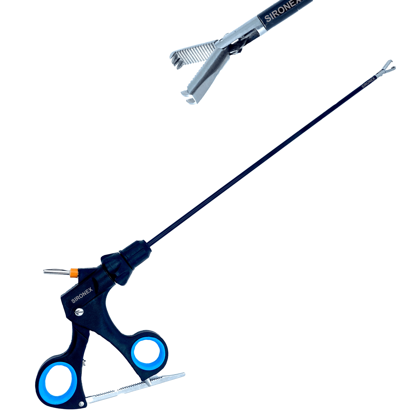 stainless steel medical device with ergonomic handle
precision instrument for minimally invasive procedures
autoclavable surgical grasper for operating room use
professional laparoscopic equipment for surgeons
advanced tool for controlled tissue manipulation
medical device for strong grip applications
high accuracy surgical grasper for clinical use