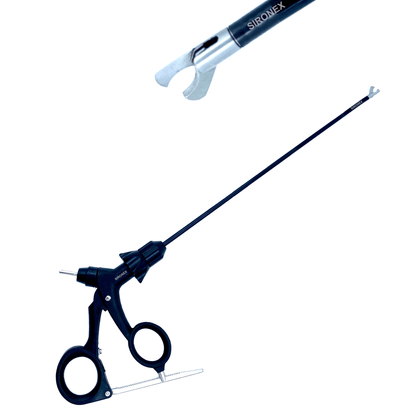 Sironex laparoscopic hook scissor 5mm reusable surgical forceps designed for precise tissue cutting, controlled dissection, and smooth handling during minimally invasive laparoscopic procedures. Stainless steel autoclavable medical instrument with ergonomic grip and hook-style blade for surgeons, hospitals, medical colleges, and surgical training applications.