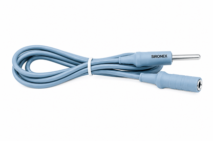 Sironex laparoscopic monopolar cable cord reusable electrosurgical connector designed for stable energy transmission and secure connection with monopolar surgical instruments. Durable medical-grade cable for minimally invasive procedures, operating room use, and professional laparoscopic applications with reliable performance and flexible handling.