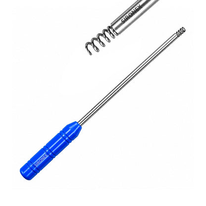 Sironex laparoscopic myoma screw 10mm reusable surgical instrument designed for fibroid traction, tissue manipulation, and specimen handling during minimally invasive gynecological procedures. Stainless steel autoclavable medical device with threaded fixation tip for surgeons, hospitals, medical colleges, and laparoscopic training applications.