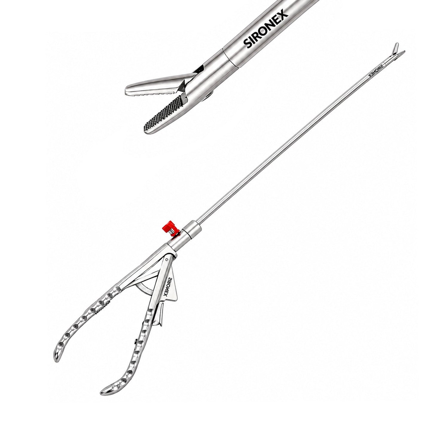 Sironex laparoscopic needle holder 5mm Ethicon straight driver reusable surgical instrument designed for precise needle control, intracorporeal suturing, and knot tying during minimally invasive laparoscopic procedures. Stainless steel autoclavable medical device for surgeons, hospitals, medical colleges, and surgical training applications.