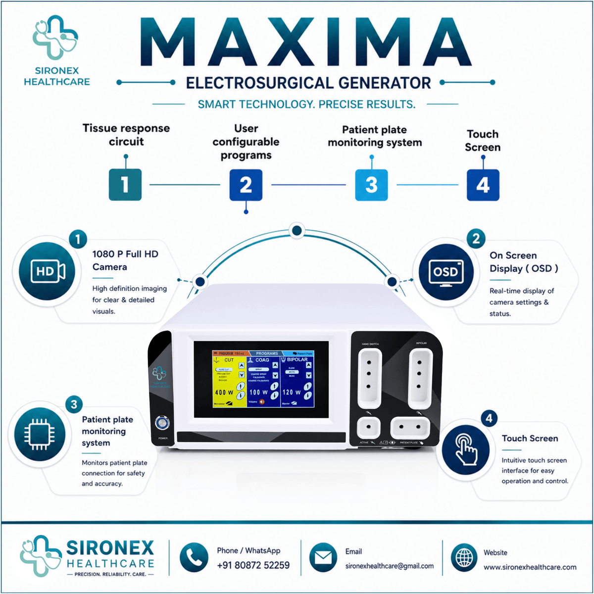 MAXIMA 400W Electrosurgical Unit Monopolar & Bipolar Cautery