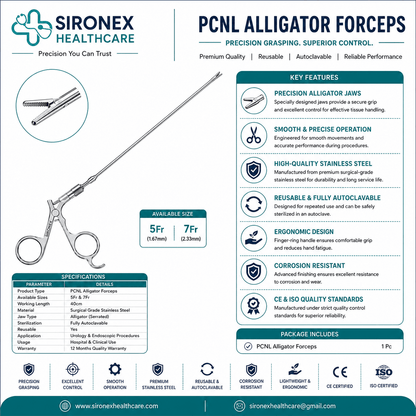 PCNL Alligator Forceps Stone Retrieval Urology Instrument