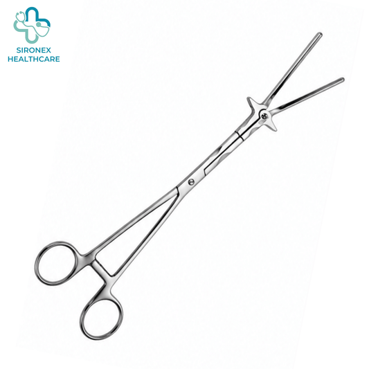 Main image	V Type Uterine Manipulator by SIRONEX HEALTHCARE
Handle close-up	Ring-style handle of the V Type Uterine Manipulator
Working-end close-up	Working end of the V Type Uterine Manipulator
Side view	Side view of the V Type Uterine Manipulator surgical instrument
Dimension image	V Type Uterine Manipulator with overall dimensions, if measured and shown